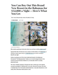 Travel and Leisure Article